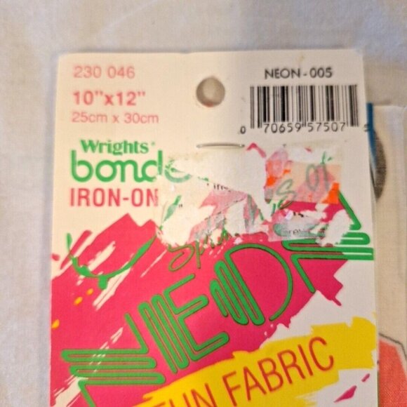 90s Neon Say No To Drugs Iron-On Fun Fabric 10x12 Wrights Bondex Vintage - Picture 2 of 7